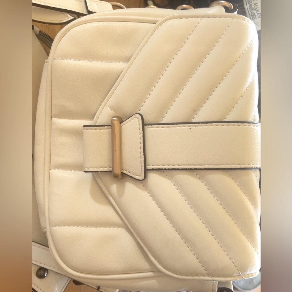 Chic Cream Quilted Crossbody Bag